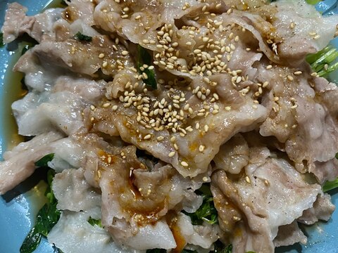 巻かない!豚肉と豆苗のレンジ蒸し